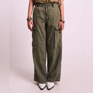 Maurices Dark Green Wide Leg Cargo Pants